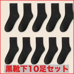 黒靴下 10足セット 男女兼用 フリーサイズ 通勤 通学 シンプル 快適通気性