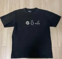 動物と植物イラスト Tシャツ 黒