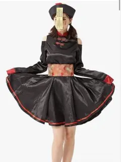 ブラックオフショルダーキョンシードレス