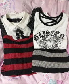 地雷サブカル系Tシャツスカートセット売り