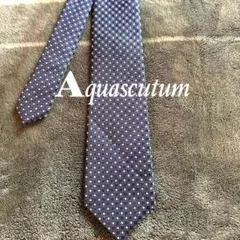 Aquascutum ネイビー 幾何学模様 ネクタイ