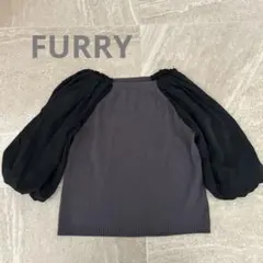 FURRY バルーンスリーブトップス グレー