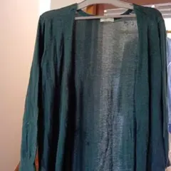 earth music&ecology ダークグリーン ロングカーディガン