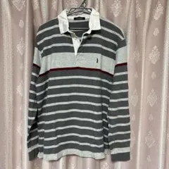 EASY & BAY ストライプ 長袖ポロシャツ