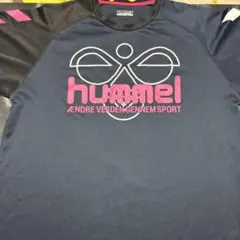 hummel スポーツシャツ ネイビー/ピンク