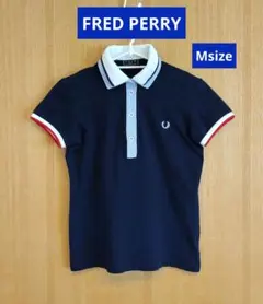 ✿FRED PERRY✿2重襟ポロシャツ　ネイビー　イタリア製　Mサイズ