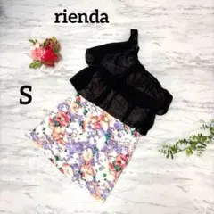 美品【rienda 】花柄×シフォン切替ワンピース S 華やか　高見えのサムネイル