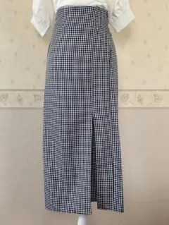 チェック柄タイトスカート