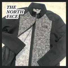 【THE NORTH FACE】ニットジャケット　切替　ノースフェイス　刺繍　L