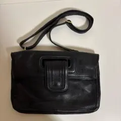 ear PAPILLONNER　2way　 レザー ショルダー バッグ　黒