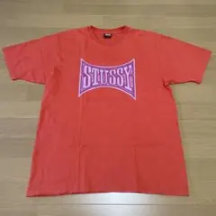 STUSSY ステューシー Tシャツ M ロゴ 美品 OLD オールド 赤