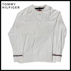 トミーヒルフィガー ニット XXL 白 コットン ロゴ メンズ　ユニセックス