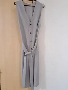 ロングジレ ベスト グレー