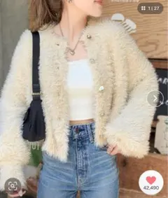 美品　mily bilet 白カーディガン