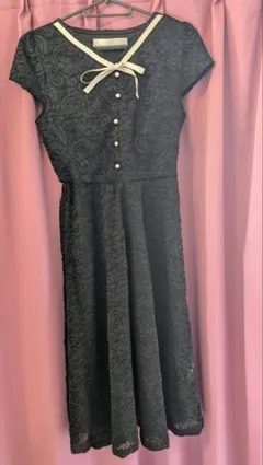 【新品未使用】レース黒ひざ丈ワンピース 半袖 tocco closet