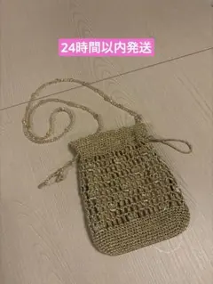 ニコアンド オリジナル巾着チェンジショルダーバッグ ゴールド