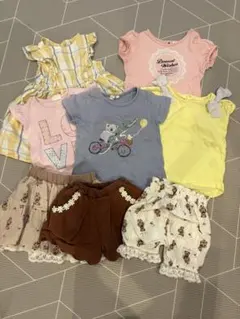 まとめ売り　こども服　90 キッズ服 8点　Tシャツ 女の子　夏服　半袖