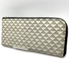 良品 イスル☆ L字ロングジップウォレット 長財布 レザー 本革 白 鱗 