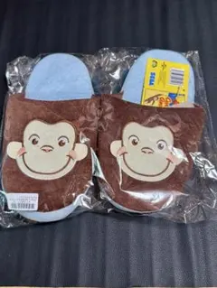 新品未開封 おさるのジョージ ルームスリッパ