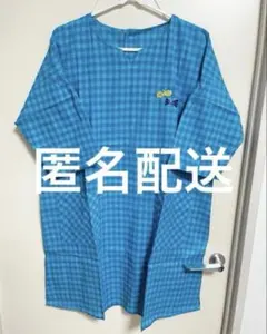 蝶々　チュニック型 エプロン ブルーのサムネイル