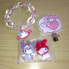 マイメロディ ブレスレット:なかよしドロップチャーム/前髪クリップ
