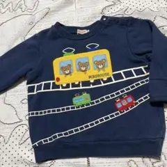 美品☆MIKIHOUSE ☆電車とクマ刺繍 トレーナー ☆90