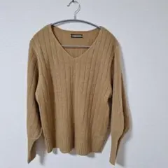 値下げ★Vネック リブニット ベージュ M～L★