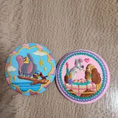 ディズニー　刺繍缶バッジ　2個セット