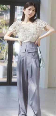 美品✨snidel 24SS コルセットデザインパンツ 希少Lサイズ グレー