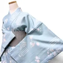 AA79愛華 着物 訪問着 箔 流水花柄 仕付け糸 正絹 - メルカリ