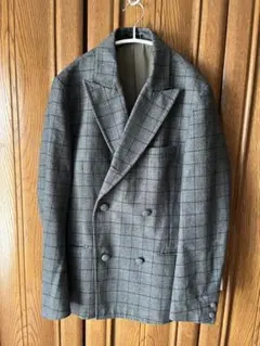 Johnbull グレー チェック ダブルジャケット