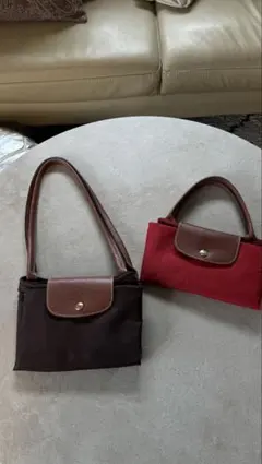 【2点まとめ売り】Longchamp ル・プリアージュ（レッドS &ブラウンL）