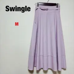 Swingleスウィングル フレアスカート ロングスカート ラベンダーカラー　Mのサムネイル