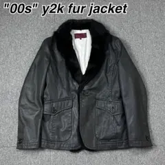 00s y2k ラビットファー コーティング テーラードジャケットのサムネイル