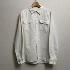 エディーバウアー 長袖 ワークシャツ ホワイト コットン M