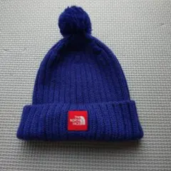 THE NORTH FACE ネイビー ニット帽 ポンポン付き