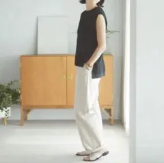 北欧、暮らしの道具店　コットン テーパードパンツ Tサイズ ベージュ