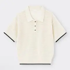 GU　透かし編みポロセーター　Sサイズ