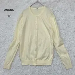 UNIQLO ユニクロ UVカットクルーネックカーディガン M イエロー