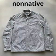 nonnative ライトグレー ボタン付き　シャツジャケット　バンドカラー