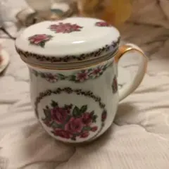 Filoral 薔薇柄 茶こし付きマグカップ