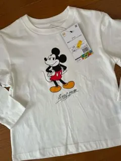ディズニー ミッキーマウス キッズ Tシャツ 130 長袖 白