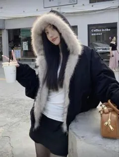 ファー付きクロップドジャケット