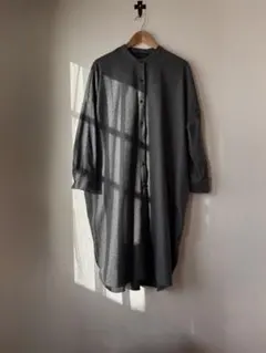 mizuiro ind ウールブレンドスタンドカラーシャツワンピース