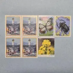 使用済切手 風景 蝶 昆虫 花 6枚セット