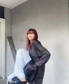 STRETCH WIDE トラウザー moussy ストレッチ ワイド パンツのサムネイル