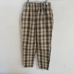 WEGO チェック柄 イージーパンツ ベージュ Sのサムネイル