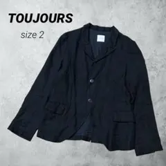 美品！TOUJOURS ブラック ジャケット リネン混 2wayのサムネイル
