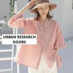 URBAN RESEARCH DOORS コットンボイルギャザーブラウス　ピンク