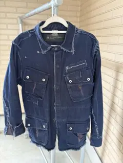 ダメージ加工 デニムジャケット ダークブルー